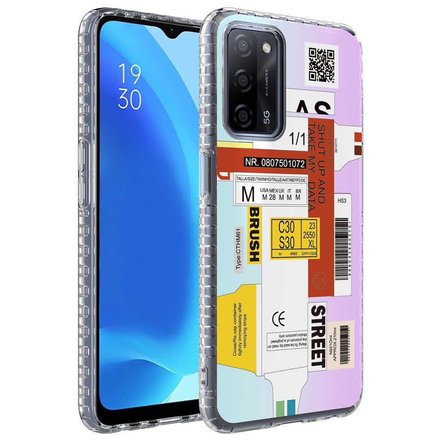 Oppo A54 4G Kılıf Airbag Kenarlı Renkli Desenli Silikon Zore Elegans Kapak NO2