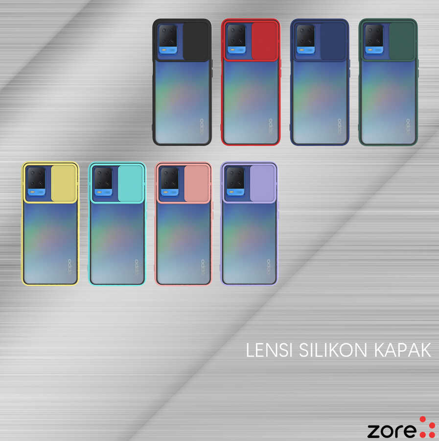 Oppo A54 4G Kılıf Zore Lensi Kapak Kırmızı