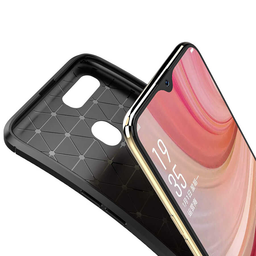 Oppo A5S Kılıf Zore Negro Silikon Kapak Siyah