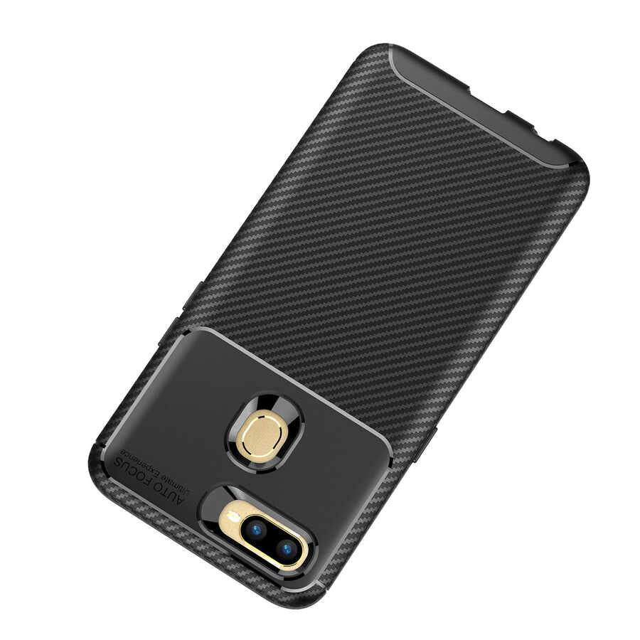 Oppo A5S Kılıf Zore Negro Silikon Kapak Siyah