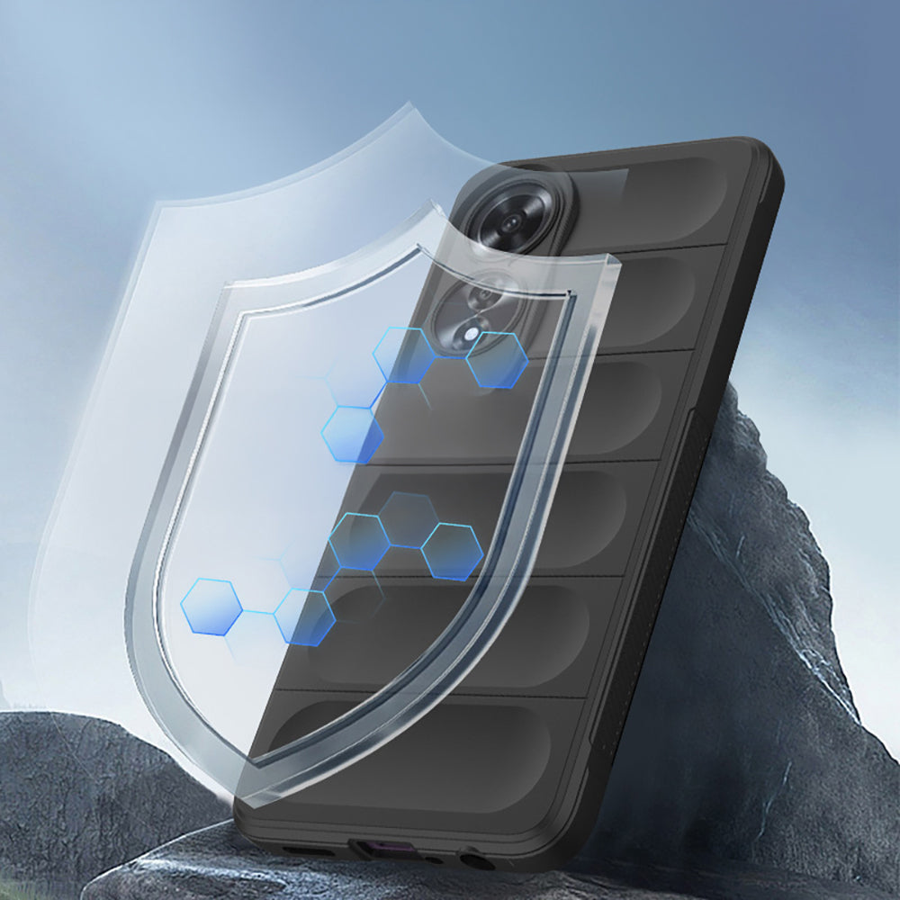 Oppo A60 Kılıf Esnek TPU Oyuklu Arka Yüzey Tasarımlı Zore Etnik Silikon Kapak Siyah