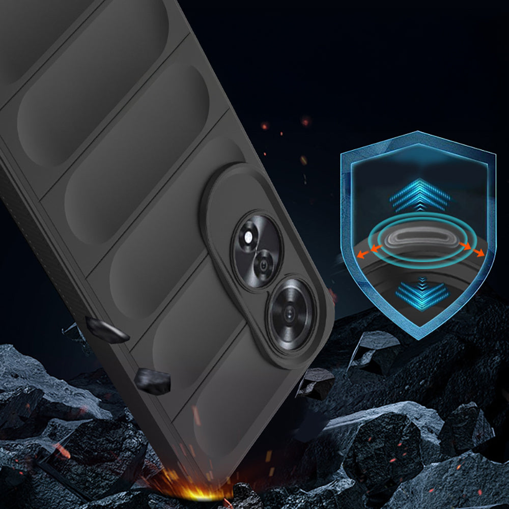 Oppo A60 Kılıf Esnek TPU Oyuklu Arka Yüzey Tasarımlı Zore Etnik Silikon Kapak Lacivert