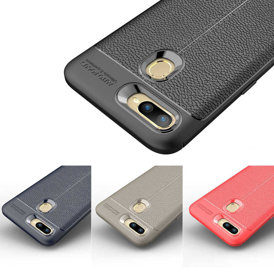Oppo A7X Kılıf Zore Niss Silikon Kapak Lacivert