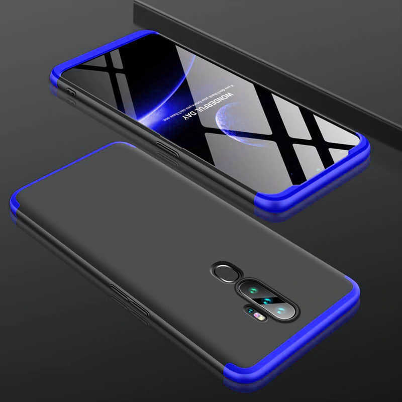 Oppo A9 2020 Kılıf Zore Ays Kapak Siyah-Mavi