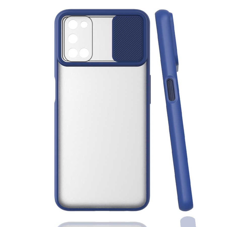 Oppo A92 Kılıf Zore Lensi Kapak Lacivert