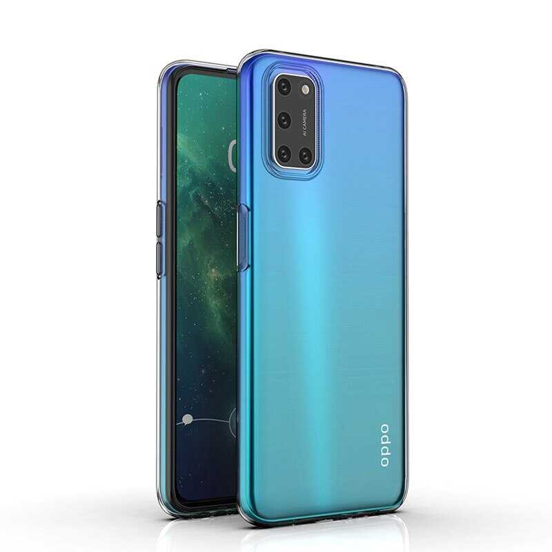 Oppo A92 Kılıf Zore Süper Silikon Kapak Renksiz