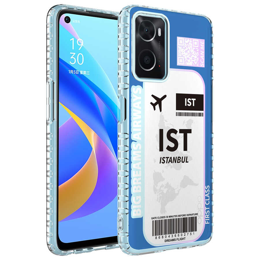 Oppo A96 4G Kılıf Airbag Kenarlı Renkli Desenli Silikon Zore Elegans Kapak NO1