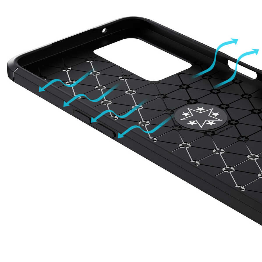 Oppo A96 4G Kılıf Zore Ravel Silikon Kapak Siyah-Kırmızı