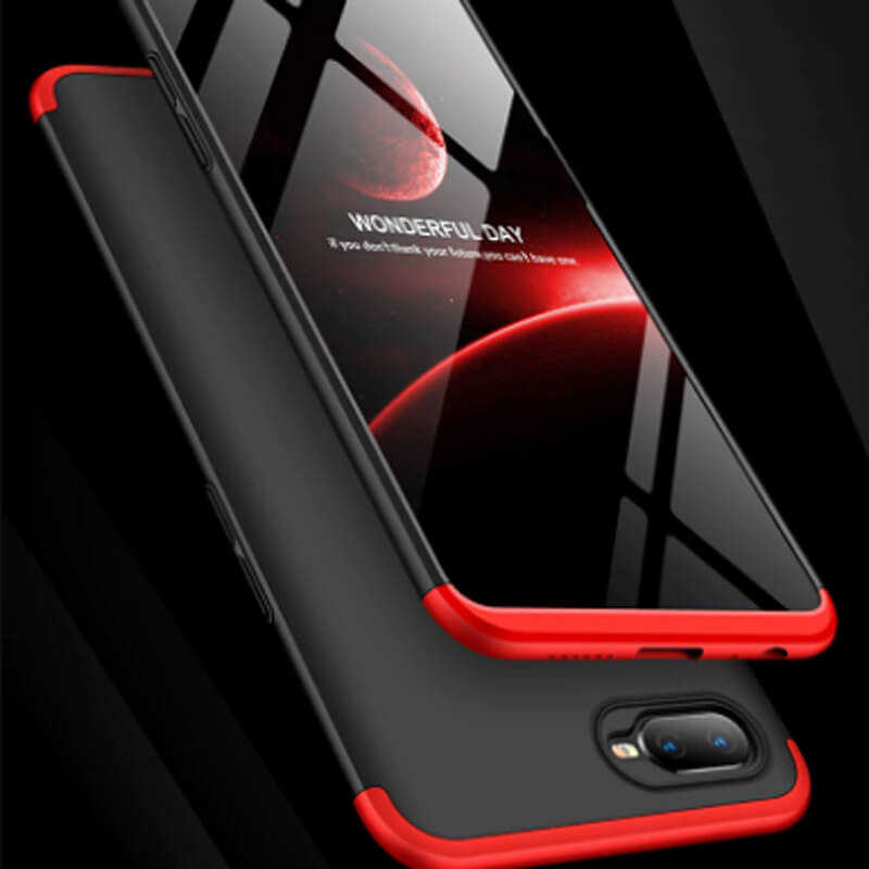 Oppo AX7 Kılıf Zore Ays Kapak Siyah-Mavi