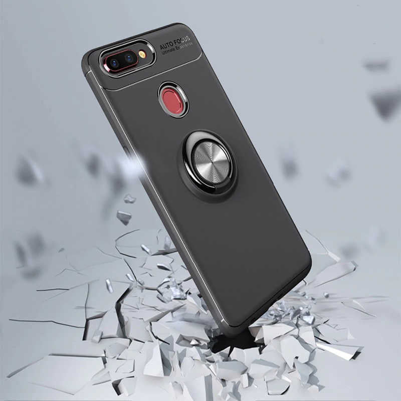 Oppo AX7 Kılıf Zore Ravel Silikon Kapak Siyah-Kırmızı