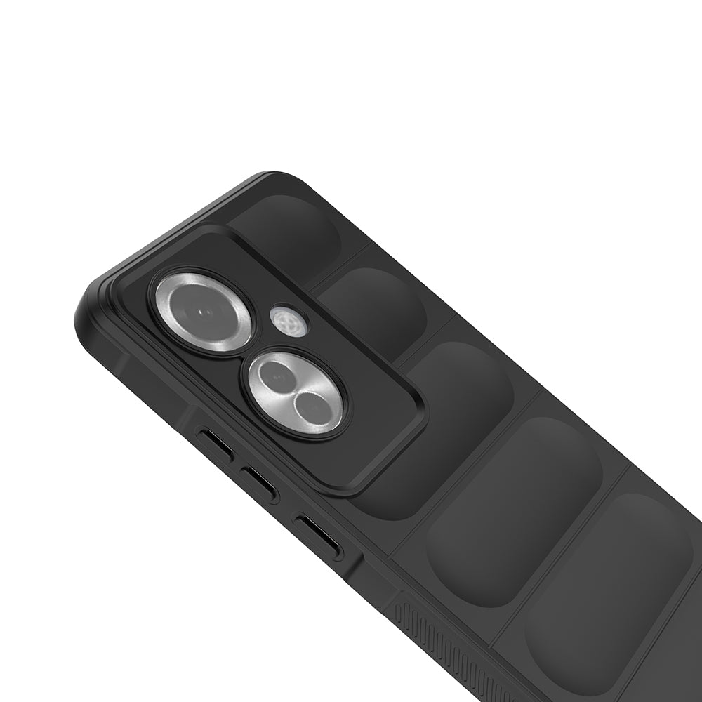 Oppo Reno 11F 5G Kılıf Esnek TPU Oyuklu Arka Yüzey Tasarımlı Zore Etnik Silikon Kapak Siyah