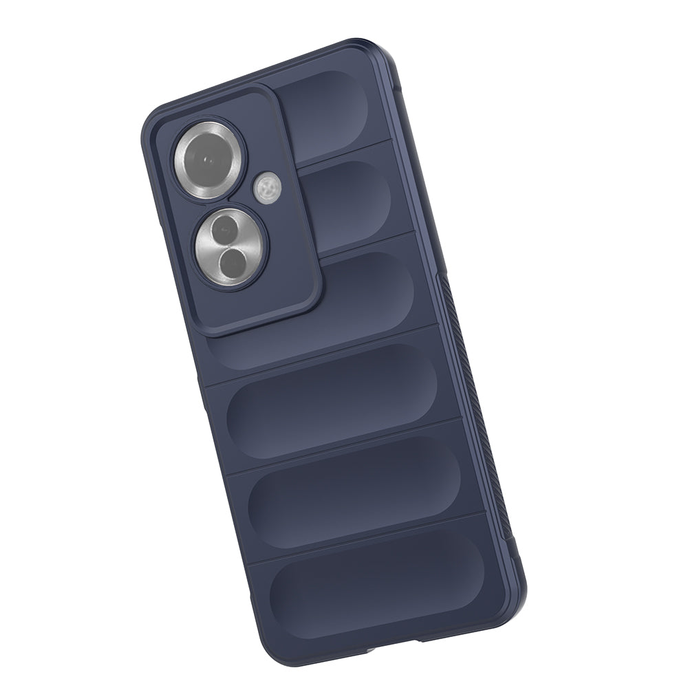 Oppo Reno 11F 5G Kılıf Esnek TPU Oyuklu Arka Yüzey Tasarımlı Zore Etnik Silikon Kapak Lacivert