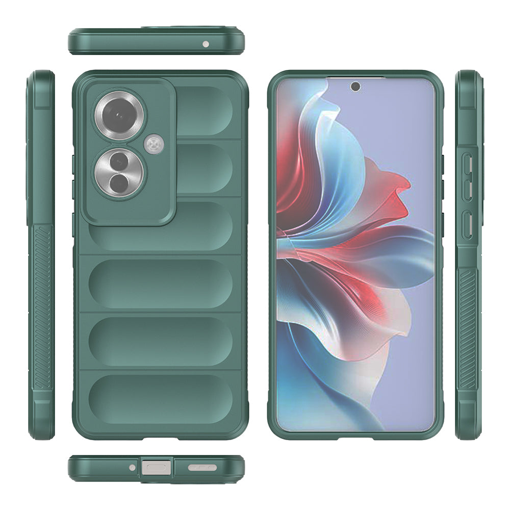 Oppo Reno 11F 5G Kılıf Esnek TPU Oyuklu Arka Yüzey Tasarımlı Zore Etnik Silikon Kapak Siyah