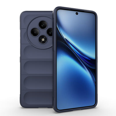 Oppo Reno 11FS Kılıf Esnek TPU Oyuklu Arka Yüzey Tasarımlı Zore Etnik Silikon Kapak Lacivert