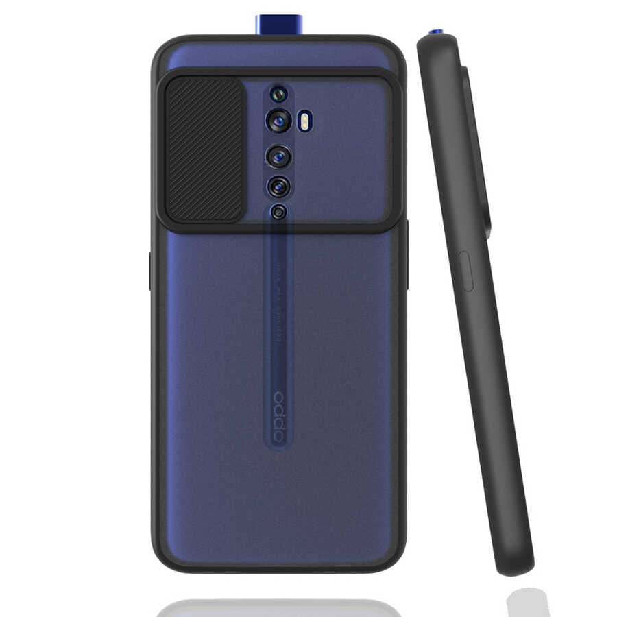 Oppo Reno 2Z Kılıf Zore Lensi Kapak Siyah
