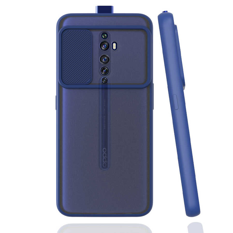 Oppo Reno 2Z Kılıf Zore Lensi Kapak Lacivert