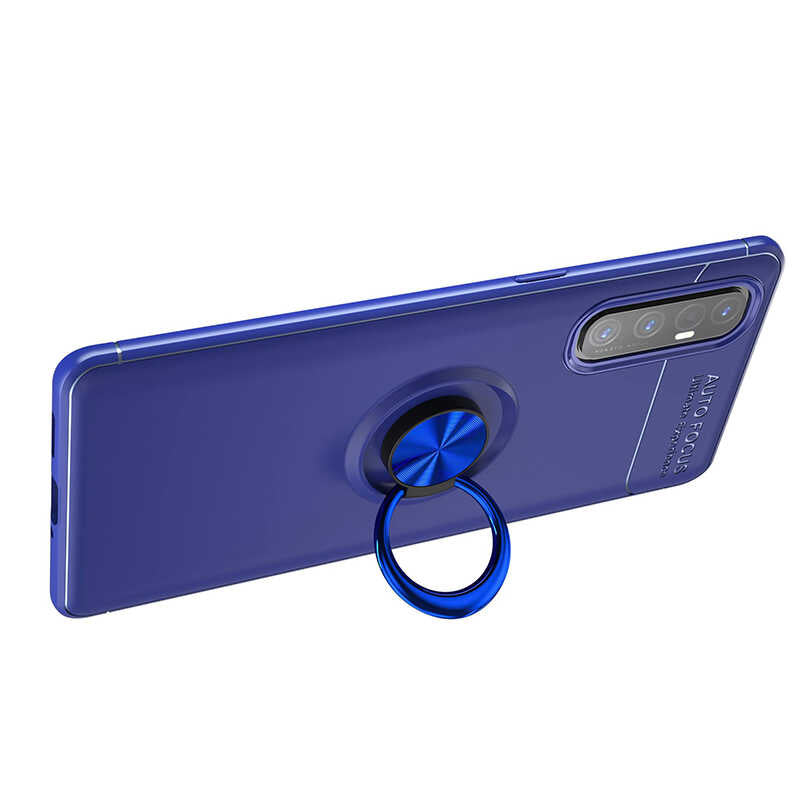 Oppo Reno 3 Pro 5G Kılıf Zore Ravel Silikon Kapak Siyah-Kırmızı