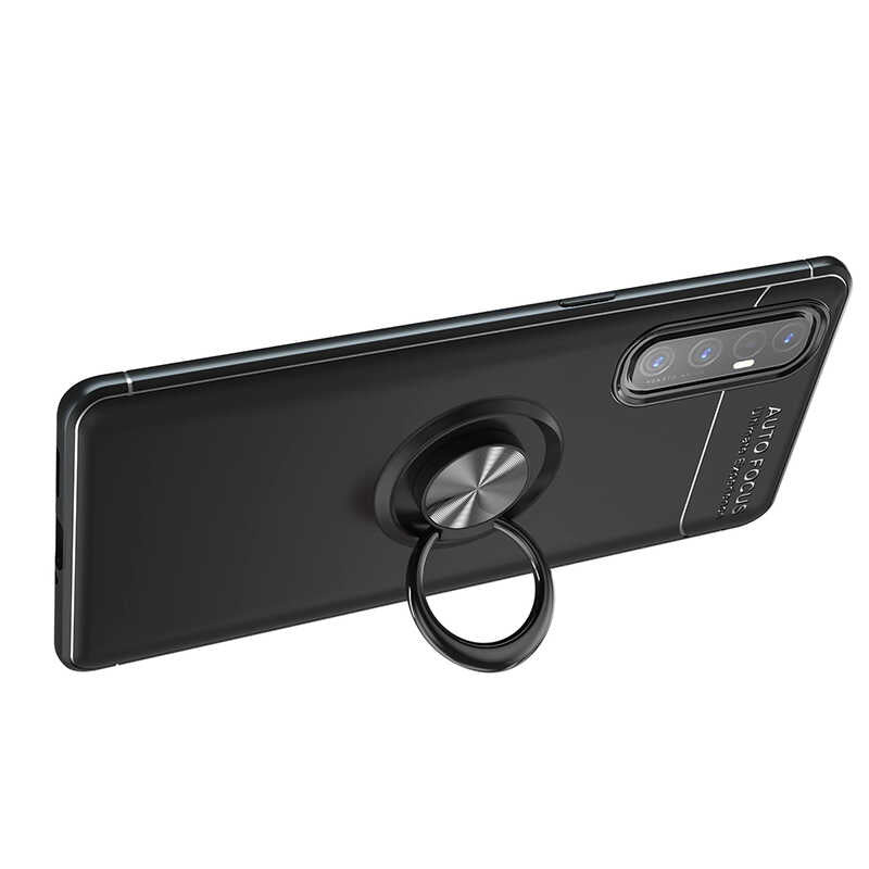 Oppo Reno 3 Pro 5G Kılıf Zore Ravel Silikon Kapak Siyah-Rose Gold