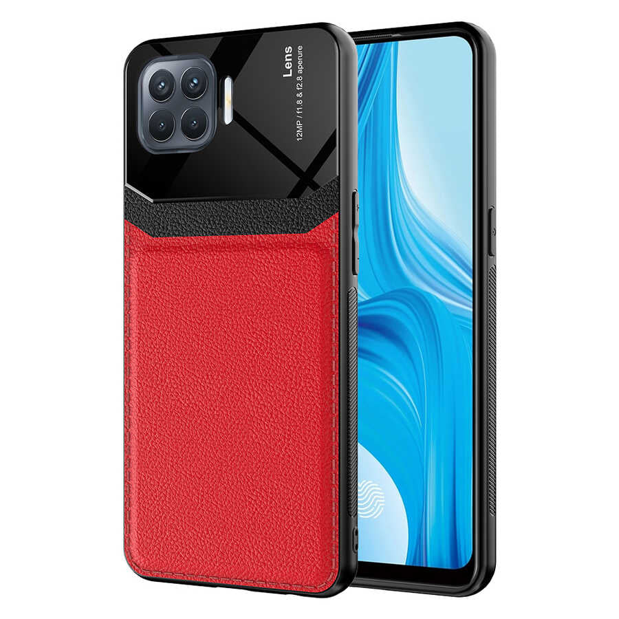 Oppo Reno 4 Lite Kılıf Zore Emiks Kapak Kırmızı