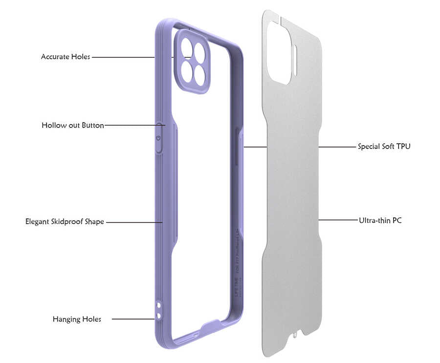 Oppo Reno 4 Lite Kılıf Zore Parfe Kapak Mor