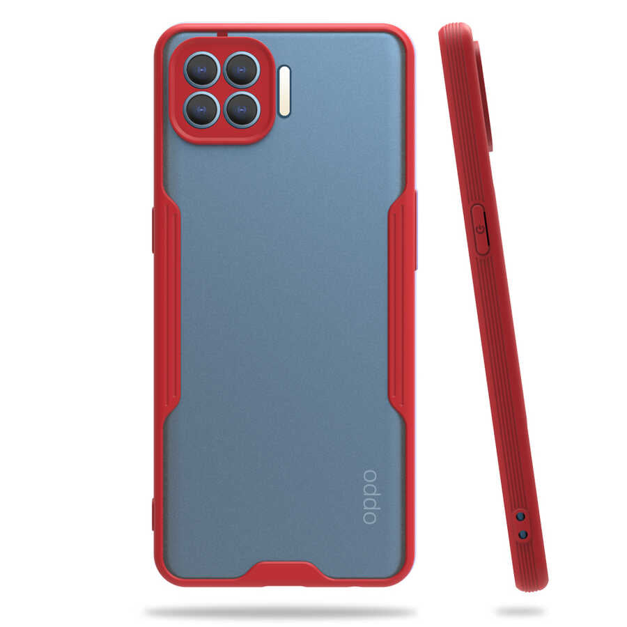 Oppo Reno 4 Lite Kılıf Zore Parfe Kapak Kırmızı