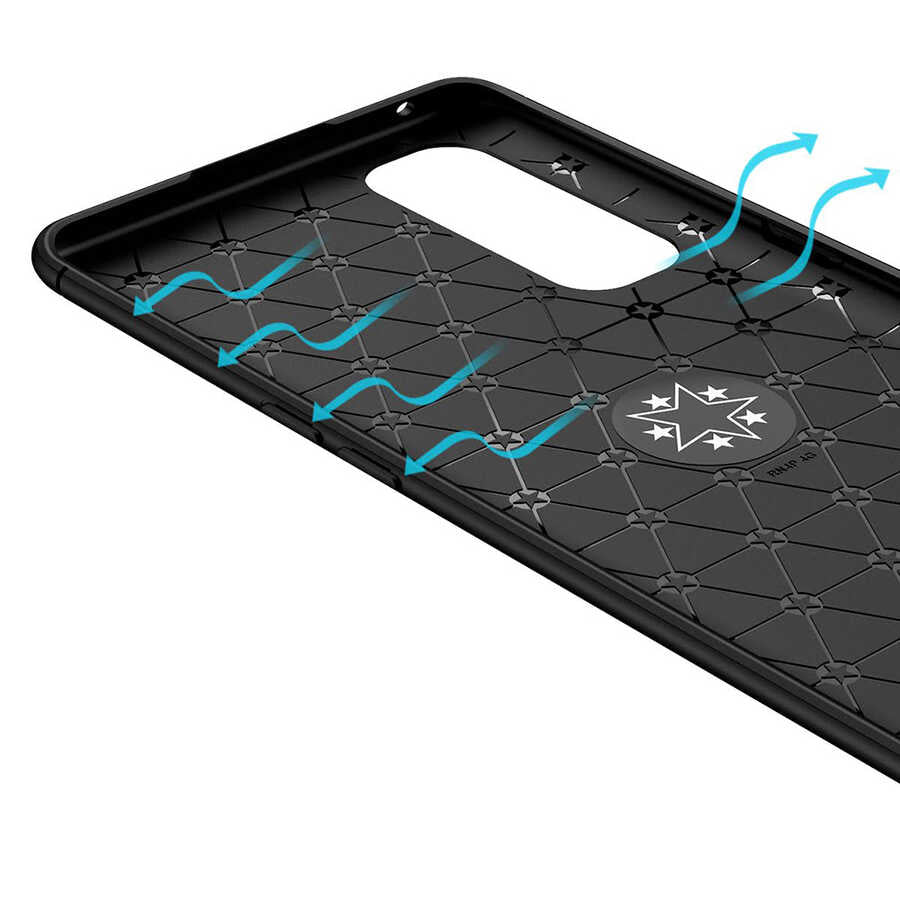 Oppo Reno 4 Pro 4G Kılıf Zore Ravel Silikon Kapak Siyah-Kırmızı