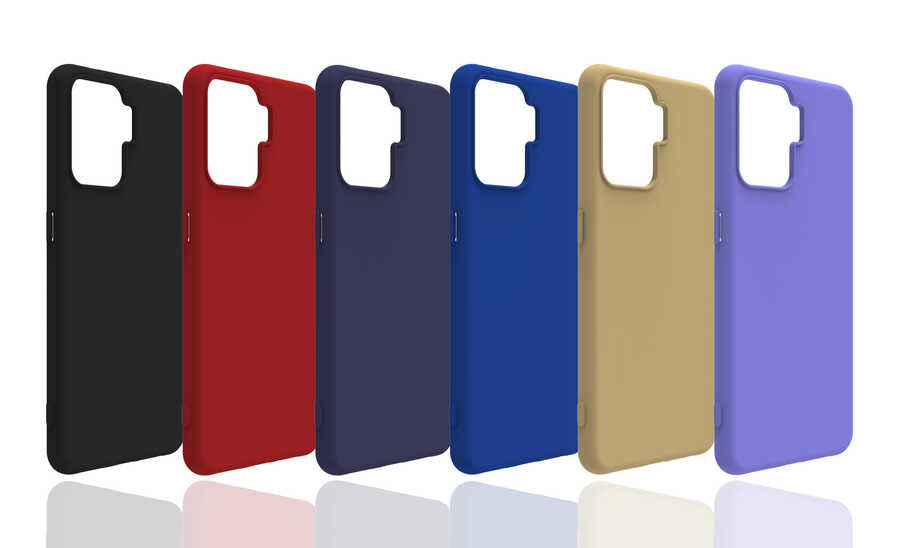 Oppo Reno 5 Lite Kılıf Zore Biye Silikon Mavi