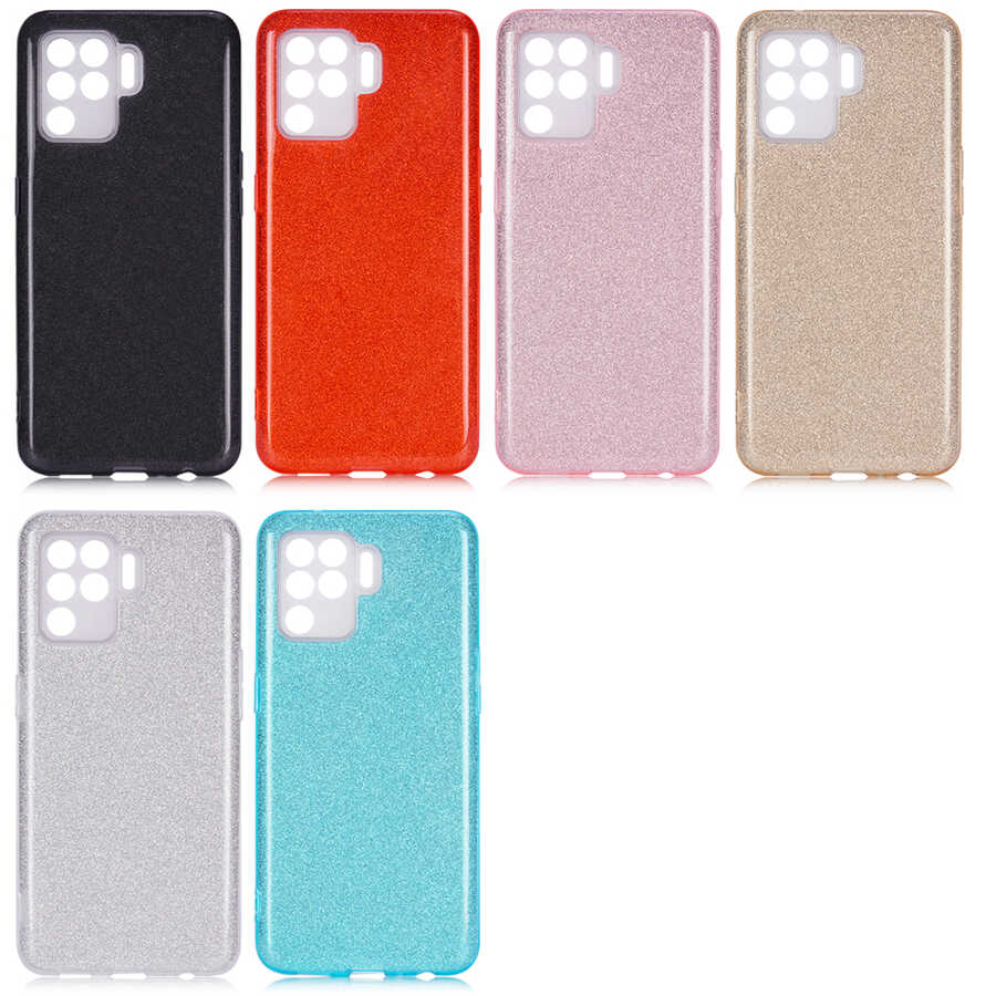 Oppo Reno 5 Lite Kılıf Zore Shining Silikon Siyah