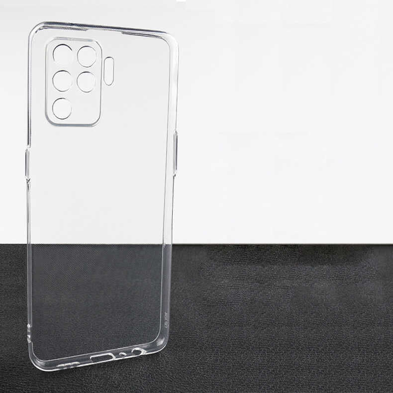 Oppo Reno 5 Lite Kılıf Zore Süper Silikon Kapak Renksiz