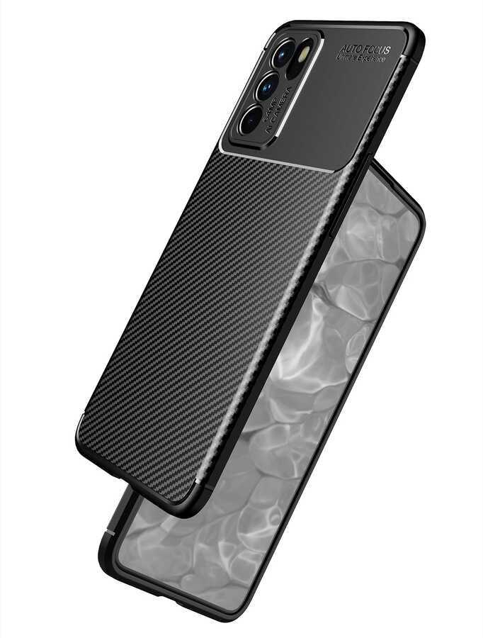 Oppo Reno 6 4G Kılıf Zore Negro Silikon Kapak Kahverengi