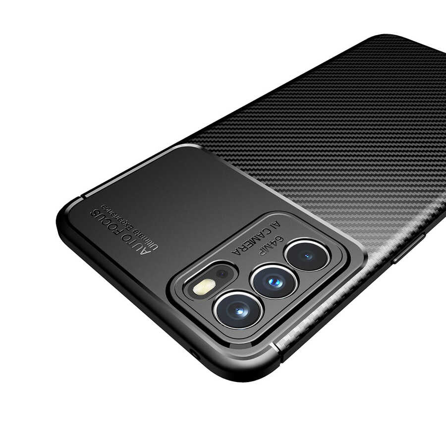 Oppo Reno 6 4G Kılıf Zore Negro Silikon Kapak Siyah