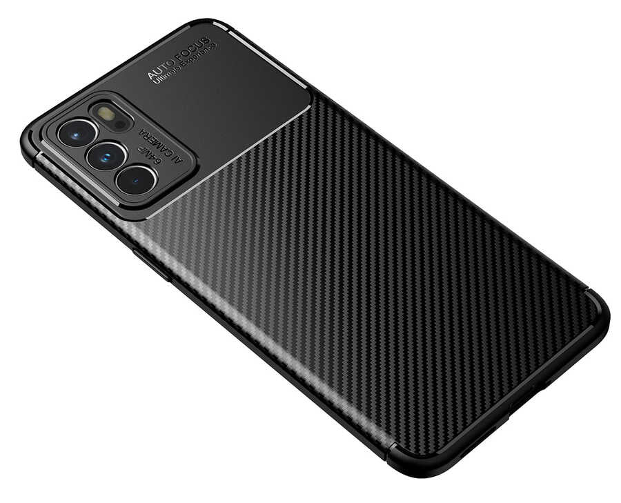 Oppo Reno 6 4G Kılıf Zore Negro Silikon Kapak Siyah