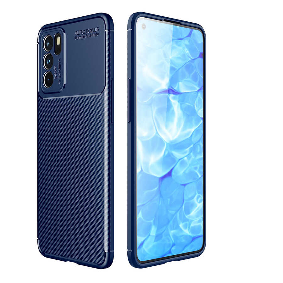 Oppo Reno 6 4G Kılıf Zore Negro Silikon Kapak Lacivert