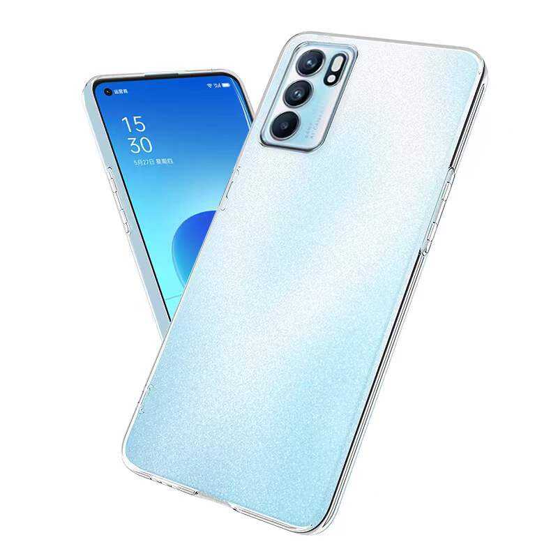 Oppo Reno 6 4G Kılıf Zore Süper Silikon Kapak Renksiz