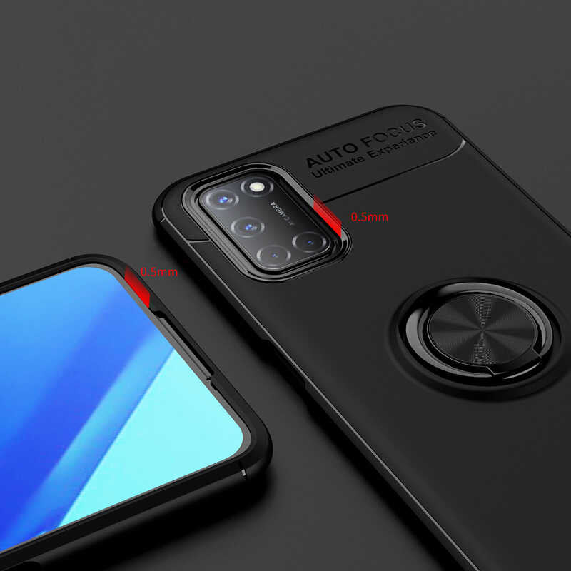 Oppo Reno A72 Kılıf Zore Ravel Silikon Kapak Kırmızı
