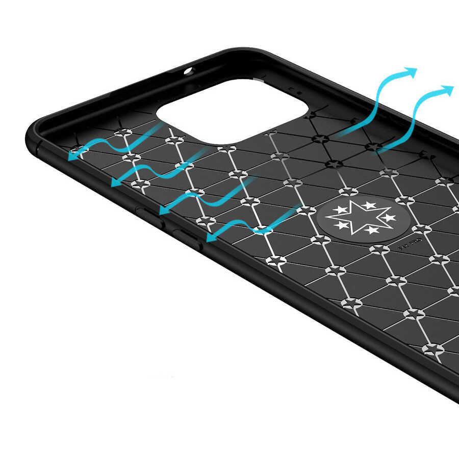 Oppo Reno A73 Kılıf Zore Ravel Silikon Kapak Siyah-Mavi