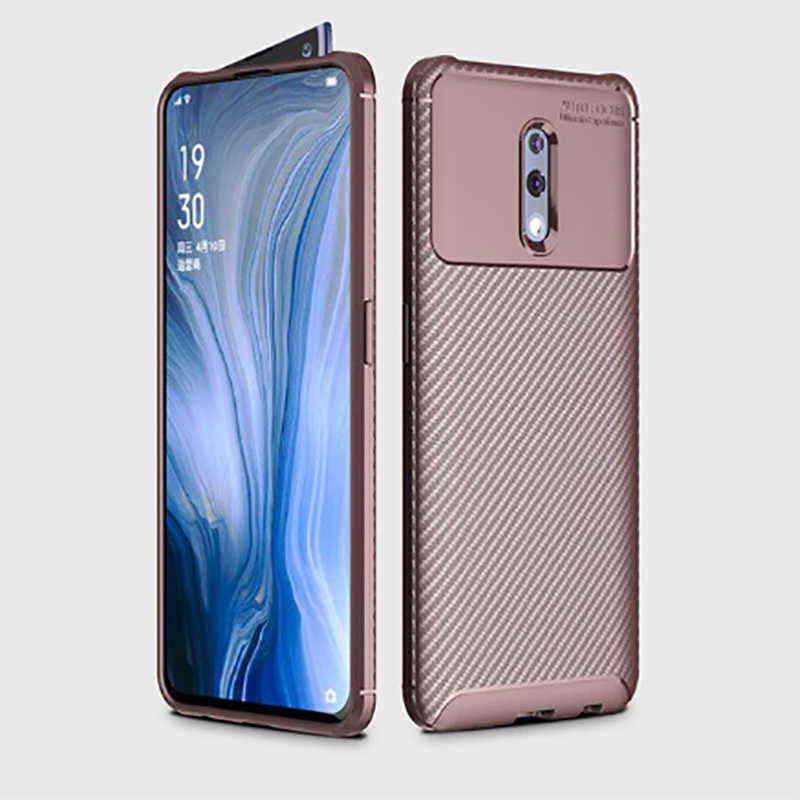 Oppo Reno Kılıf Zore Negro Silikon Kapak Kahverengi
