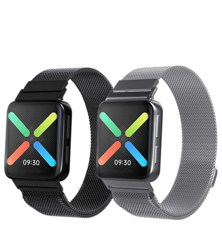 Oppo Watch 46mm 22mm Metal Kordon Dönüştürücü Gri