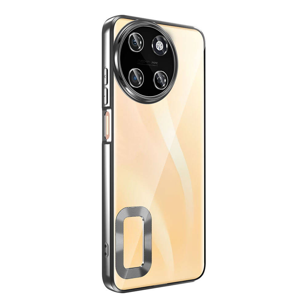 Realme 11 4G Kılıf Kamera Korumalı Logo Gösteren Zore Omega Kapak Siyah