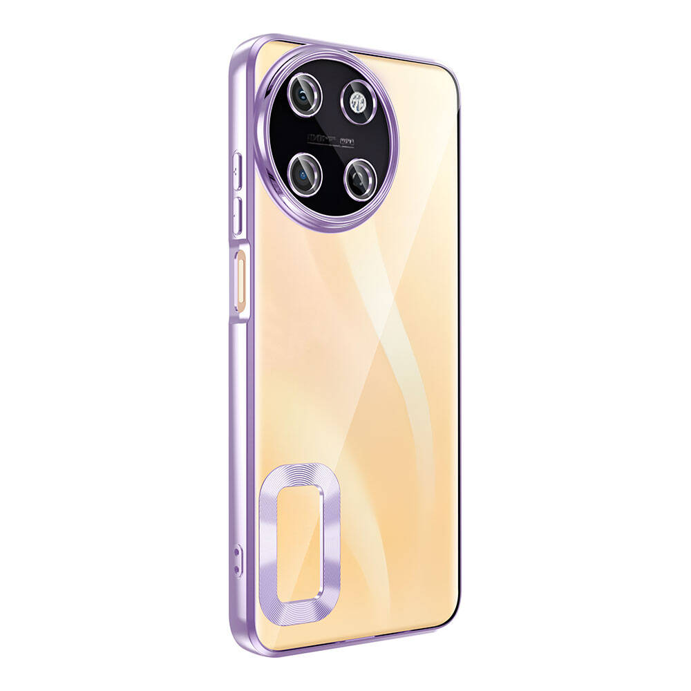Realme 11 4G Kılıf Kamera Korumalı Logo Gösteren Zore Omega Kapak Gümüş