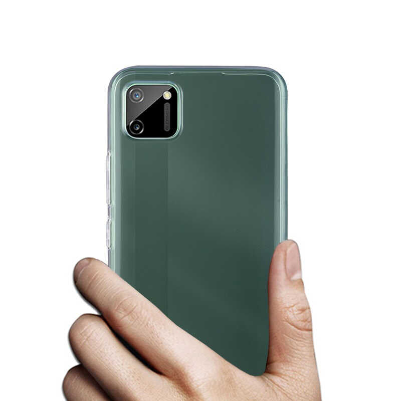 Realme C11 Kılıf Zore Süper Silikon Kapak Renksiz