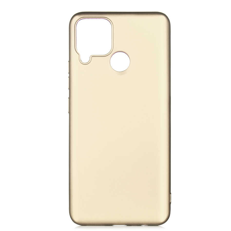 Realme C15 Kılıf Zore Premier Silikon Kapak Gold