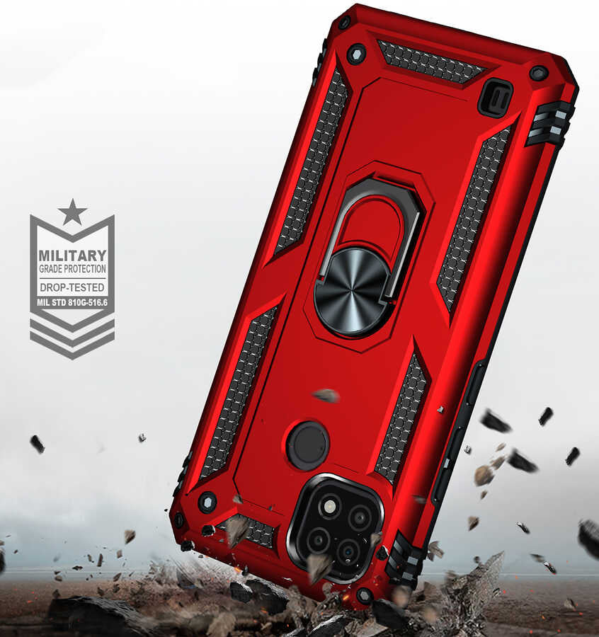 Realme C21 Kılıf Zore Vega Kapak Kırmızı