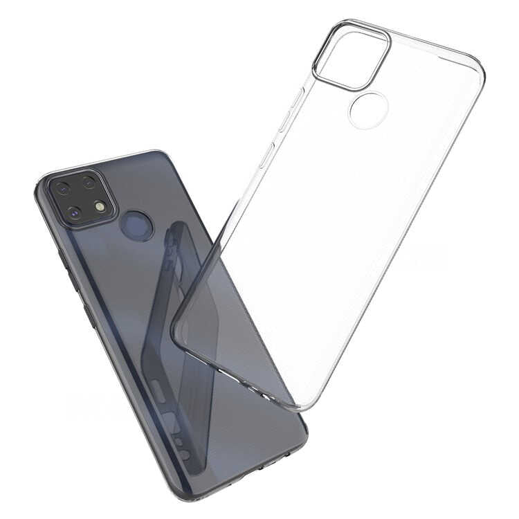 Realme C25 Kılıf Zore Kamera Korumalı Süper Silikon Kapak Renksiz