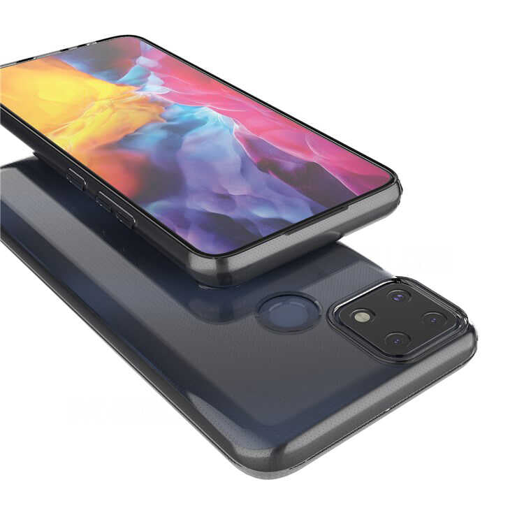 Realme C25 Kılıf Zore Kamera Korumalı Süper Silikon Kapak Renksiz