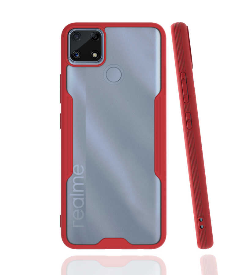 Realme C25 Kılıf Zore Parfe Kapak Kırmızı