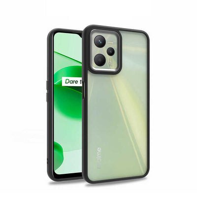 Realme C35 Kılıf Zore Flora Kapak Siyah