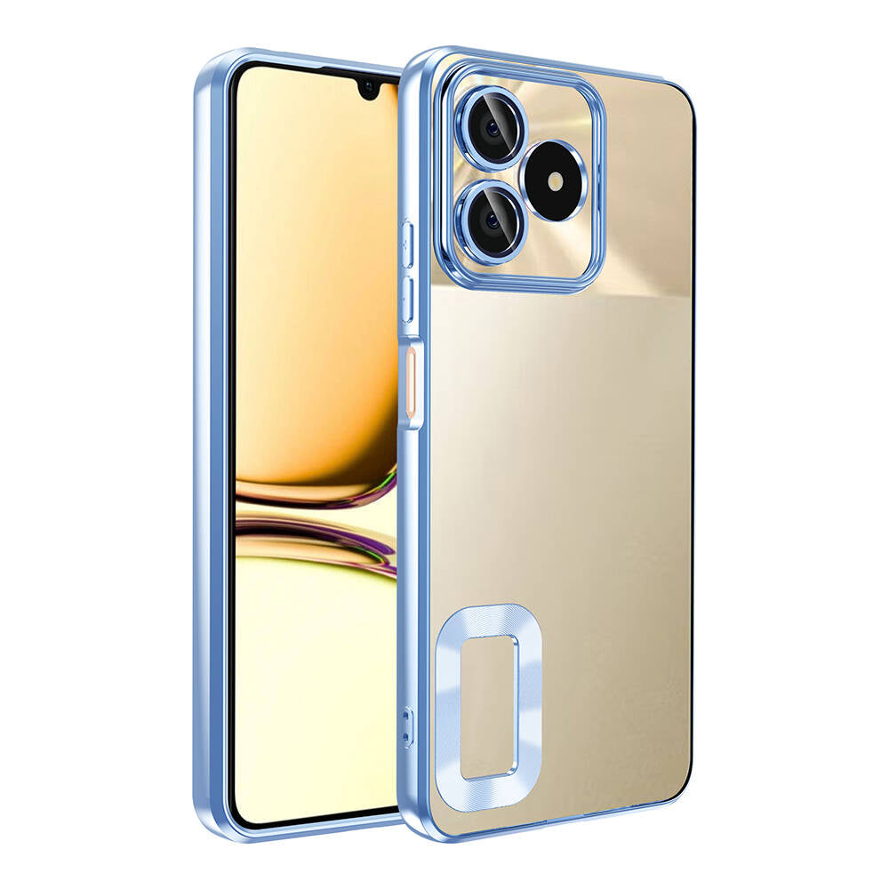 Realme C53 Kılıf Kamera Korumalı Logo Gösteren Zore Omega Kapak Derin Mor