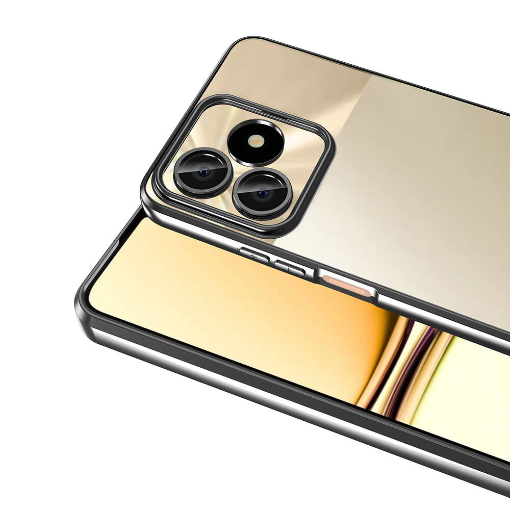 Realme C53 Kılıf Kamera Korumalı Logo Gösteren Zore Omega Kapak Siyah