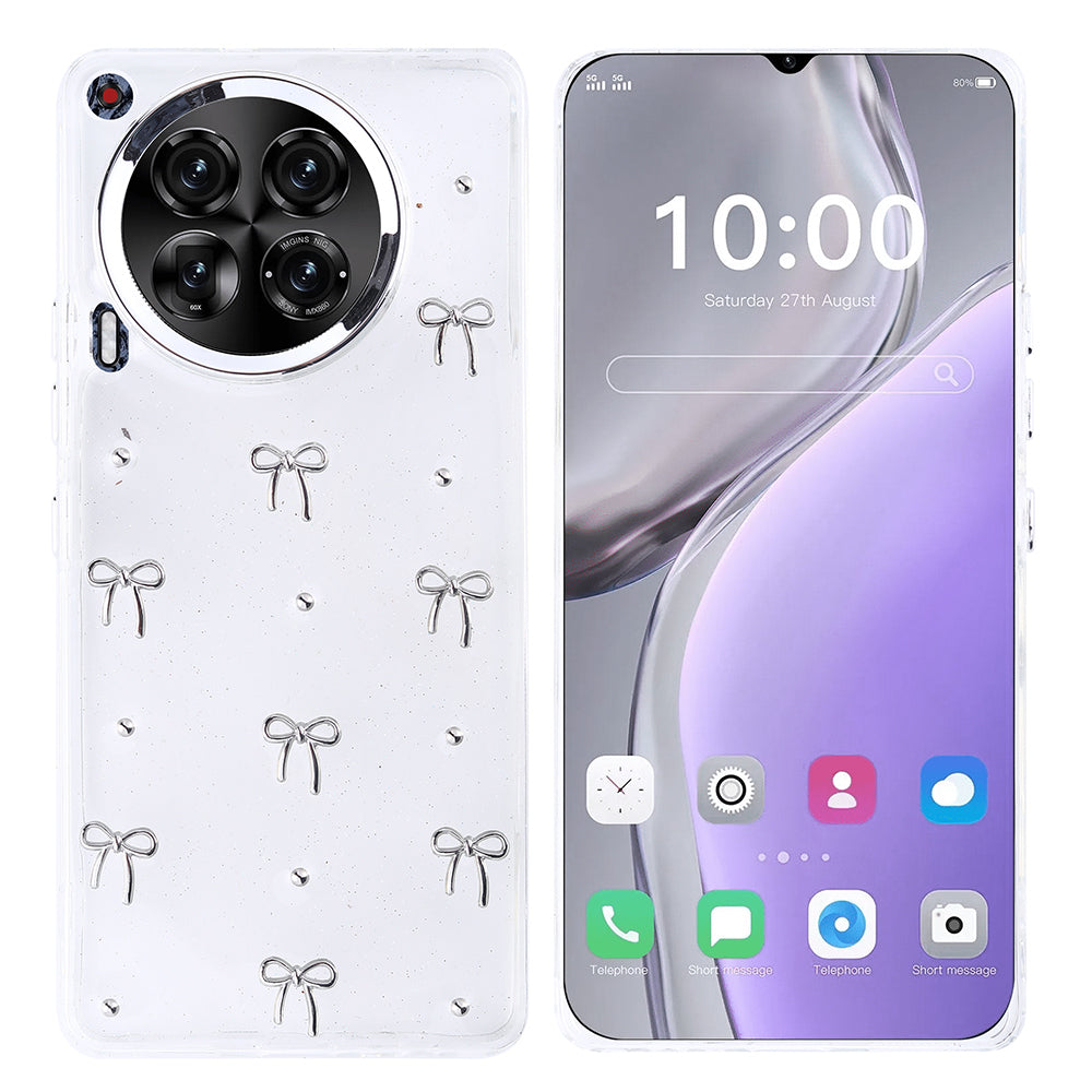 Tecno Camon 30 4G Kılıf Airbag Tasarımlı Simli Şeffaf Zore Kutup Kapak Fiyonk